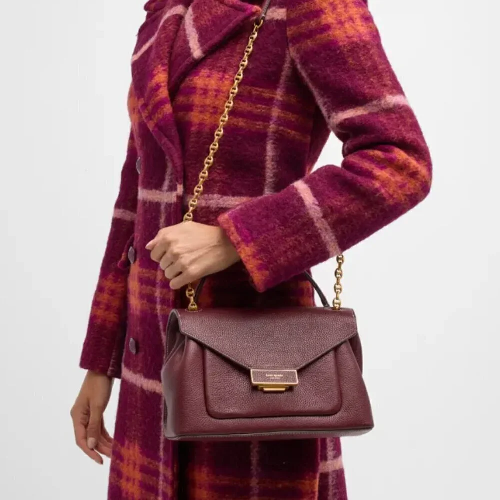 Kate Spade Gramercy Convertible Medium Red Cordovan Leather Bag